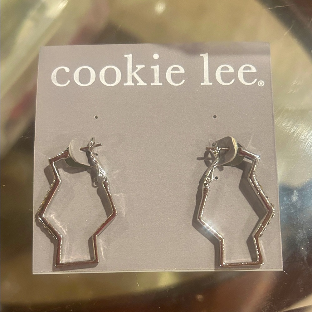 Cookie Lee Silver Zigzag Earrings